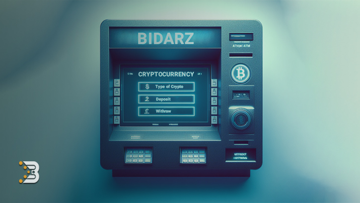 یک دستگاه ATM با برند Bidarz که روی آن علامت سکه بیت کوین و همچنین سه گزینه واریز و پرداخت و انواع سکه وجود دارد. چگونه یک صرافی ارز دیجیتال را انتخاب کنیم