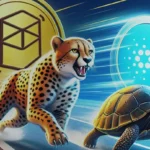 تصویر یک یوزپلنگ و یک لاکپشت که در کنار هم با سرعت در حرکت هستند و پشت سر آن ها به ترتیب لوگو ارز دیجیتال فانتوم و کاردانو قرار دارد. فانتوم یا کاردانو؛ کدام یک آینده روشن‌تری دارد؟